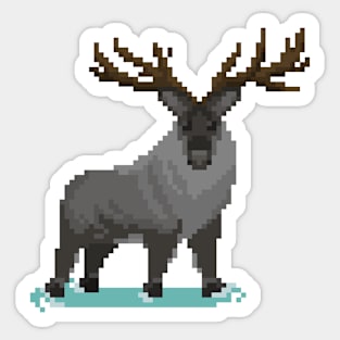 PIxel Art Reindeer Clear Sticker